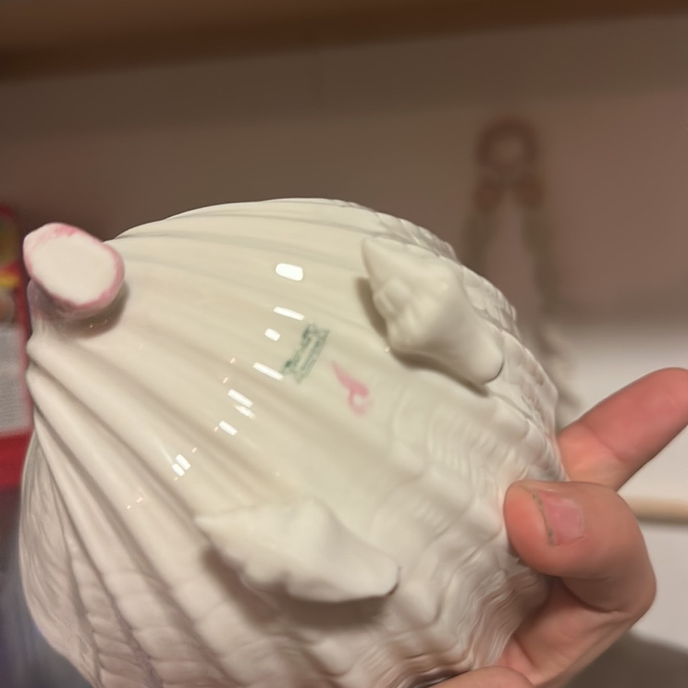 💕Rare Belleek Ireland pink shell tea set for two - Picture 6 of 12